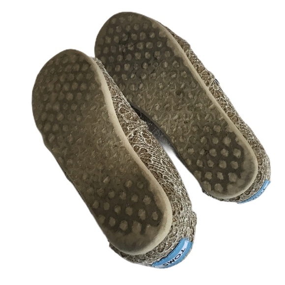 Toms Crochet Glitter Slip On Alpargata Flat Shoes - Picture 5 of 5